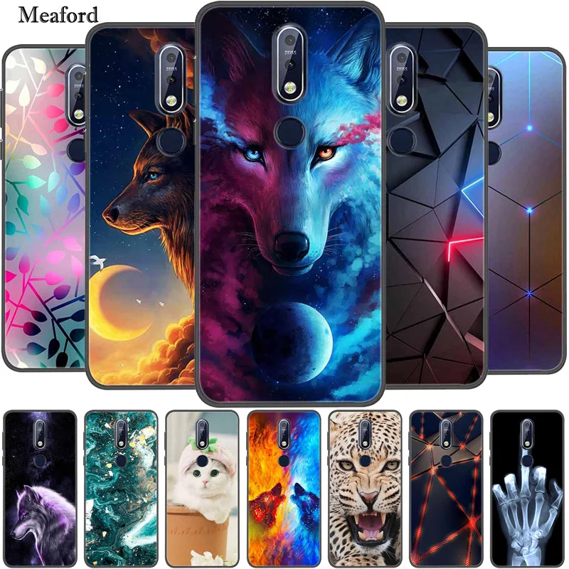 Per Nokia 7.1 7.2 Custodia Fashion Silicone Tpu Custodia Morbida Per Telefono Per Nokia 7.2 Nokia7 Coque Wolf Frutta Antiurto Ta-1100 Funda