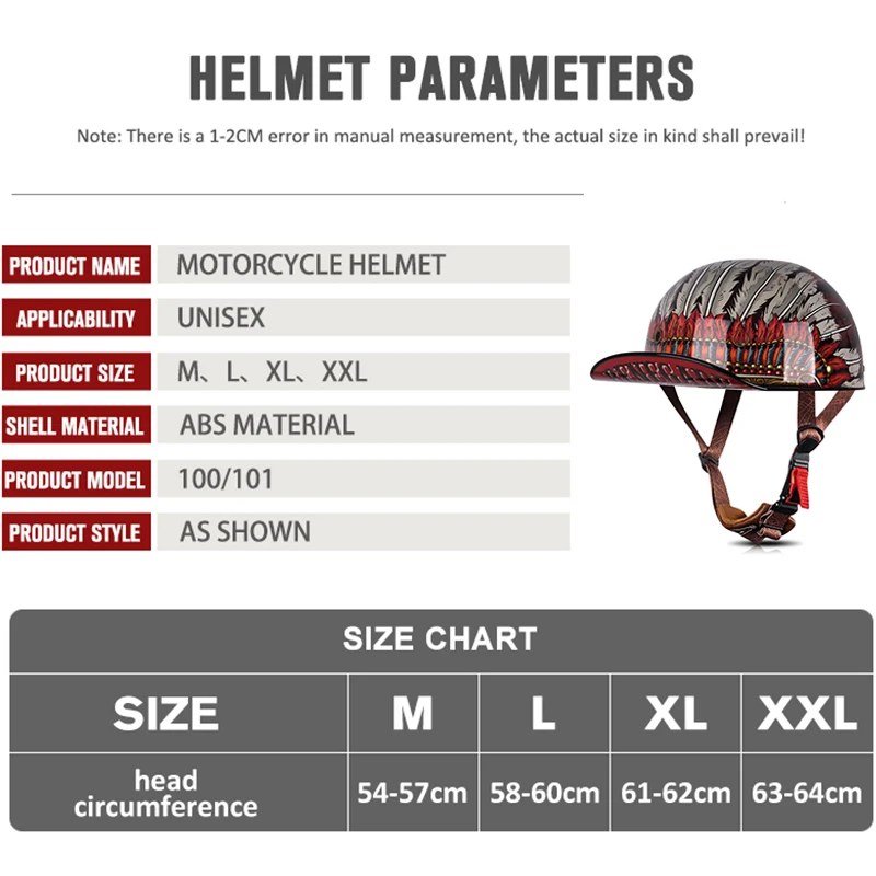 Motorcycle Helmet Electric Vehicle Riding Locomotive for Harley Retro Half Helmet Four Seasons Universal Helmet Helmet