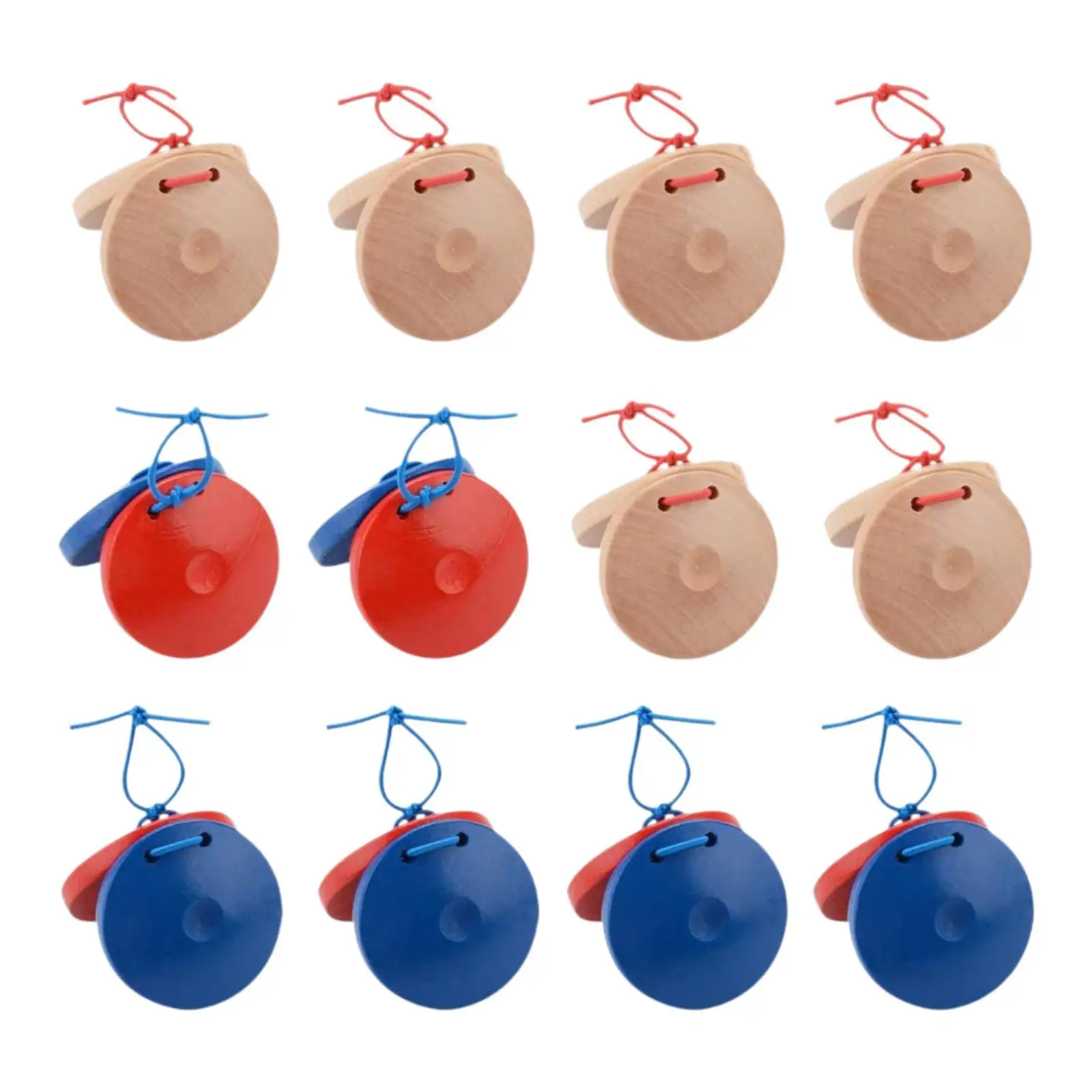 12Pcs Clap Board DIY Rhythm Hand Finger Castanets for Party Adult Toddlers