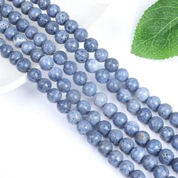 Ocean Blue Coral Stone Beads for Jewelry Making and DIY Accessories, 15 Strand (Blue Coral)