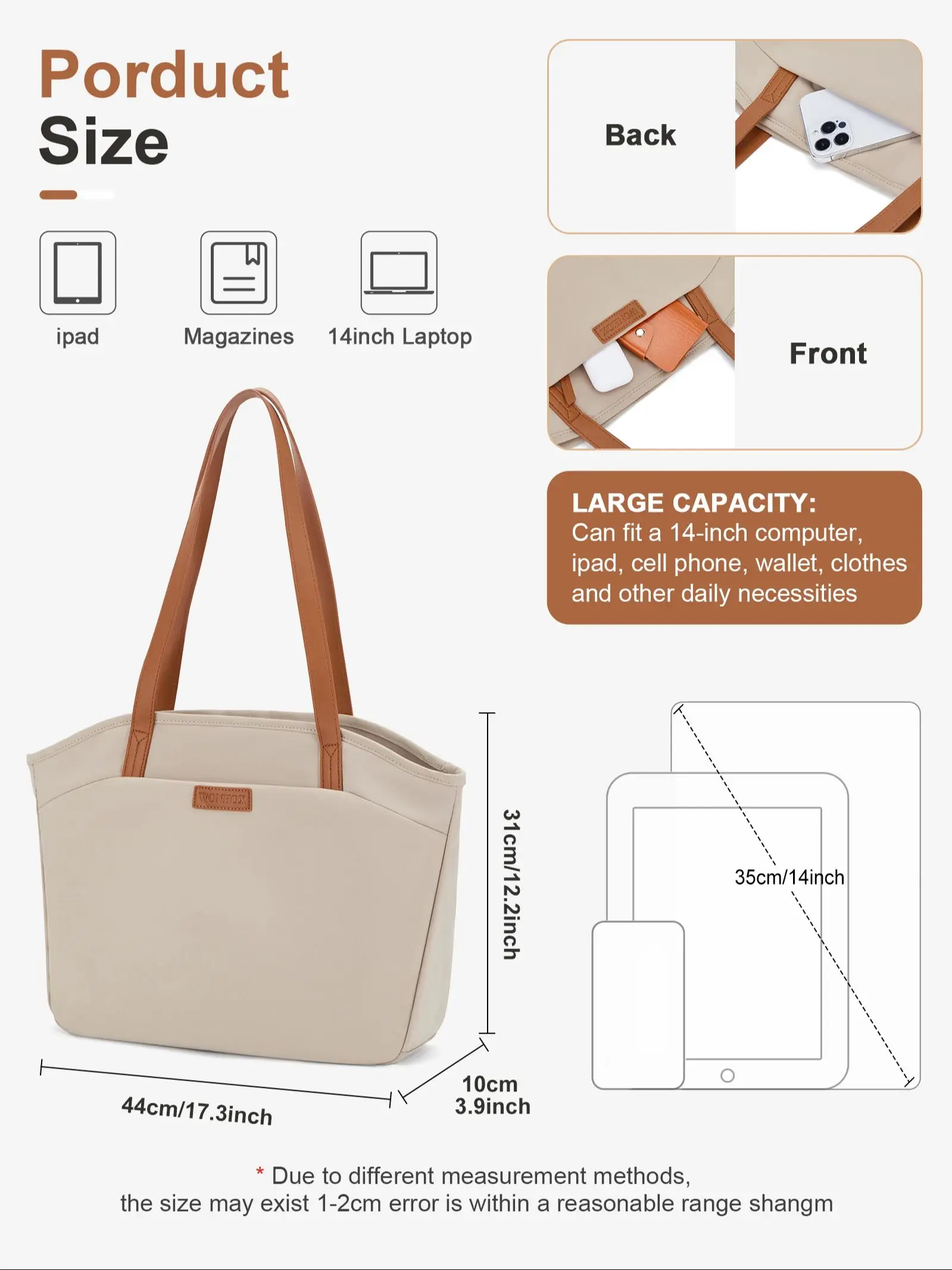 Fresh Sweet Girl Women Handbag Fashionable High end tote bag Laptop Shoulder Bag Leisure Shopping Commuter Women's Underarm Bag