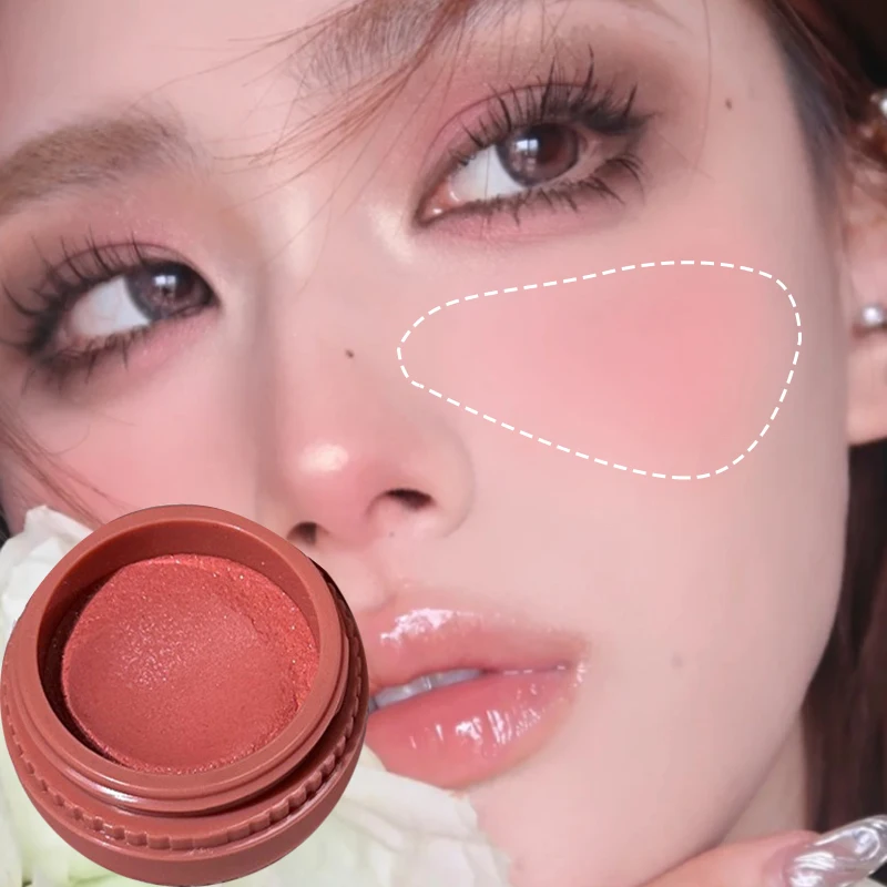 

Peach Pink Blush Cream Soft Matte Nude Natural Monochrome Korean Blusher Cream Beauty Makeup Easy To Wear Rouge Cheeks Cosmetics