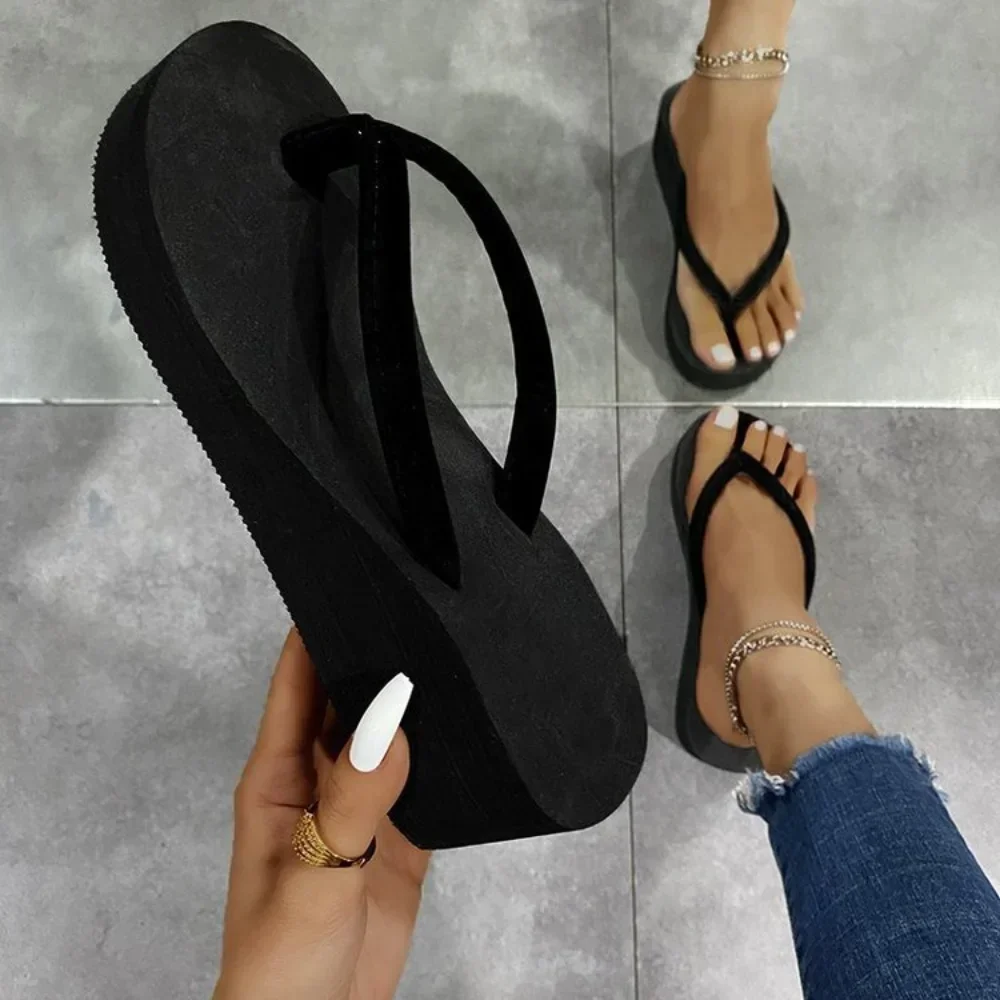 Slippers Summer Shoes Women Wedges Sandals Slides Beach Home Slippers Women Flip Flops Memory Foam Slippers Zapatos De Mujer — view 2