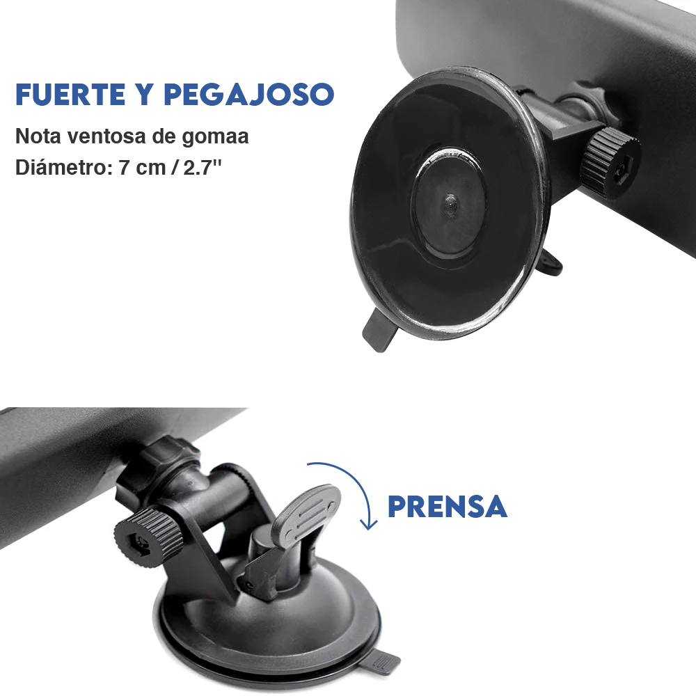 흡입 컵이 있는 광각 인테리어 자동차 거울 240 X 65mm, Universal 360 ° 후면 거울 회전