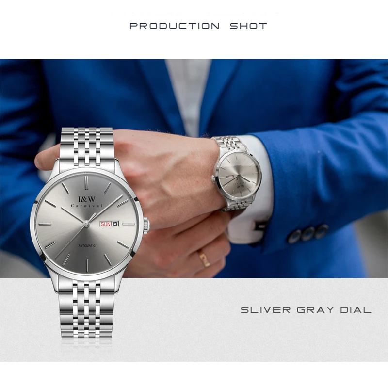 New IW Watch Men MIYOTA Automatic Mechanical Clock Mens Watches Stainless Steel Calendar Wristwatch Male Relogio Masculino