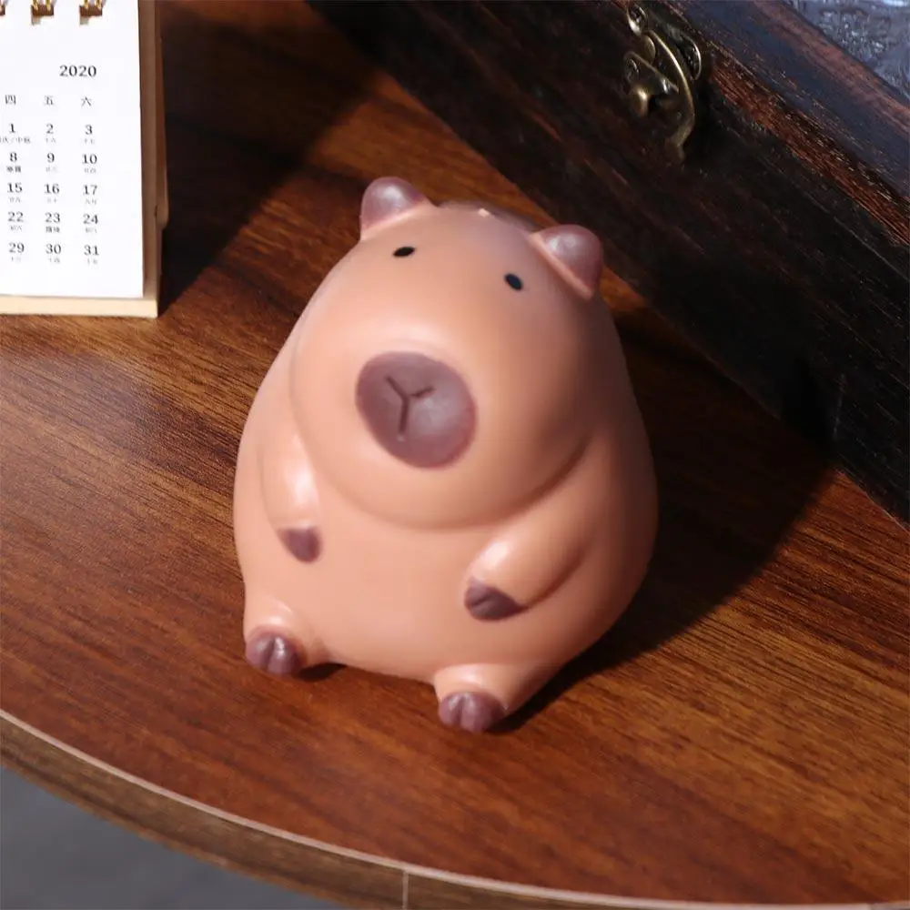 New Cartoon Lovely Capybara Kawaii Soft Adhesive TPR Slow Rebound Toy Creative Pinch Children Decompression Pinch Toys 2