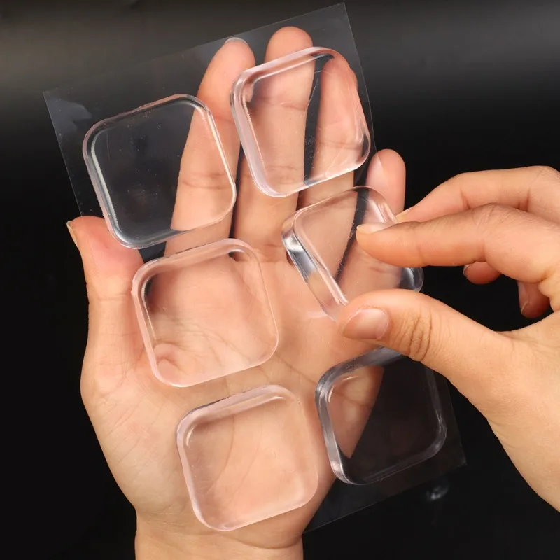 Door Stopper Silicone Anti-collision Pads Transparent Non-slip Mute Porte Pad Self Adhesive Furniture Anti-crash Protector 6pcs