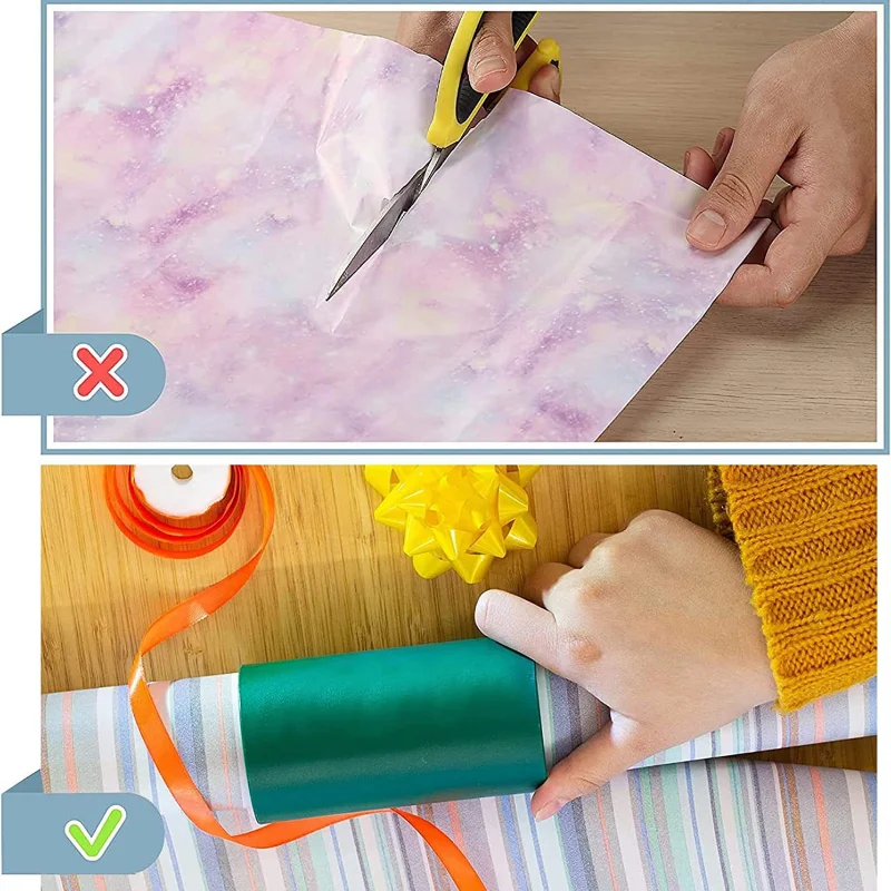 1Pcs Sliding Wrapping Paper Cutter Christmas Gift Wrap Paper Craft
