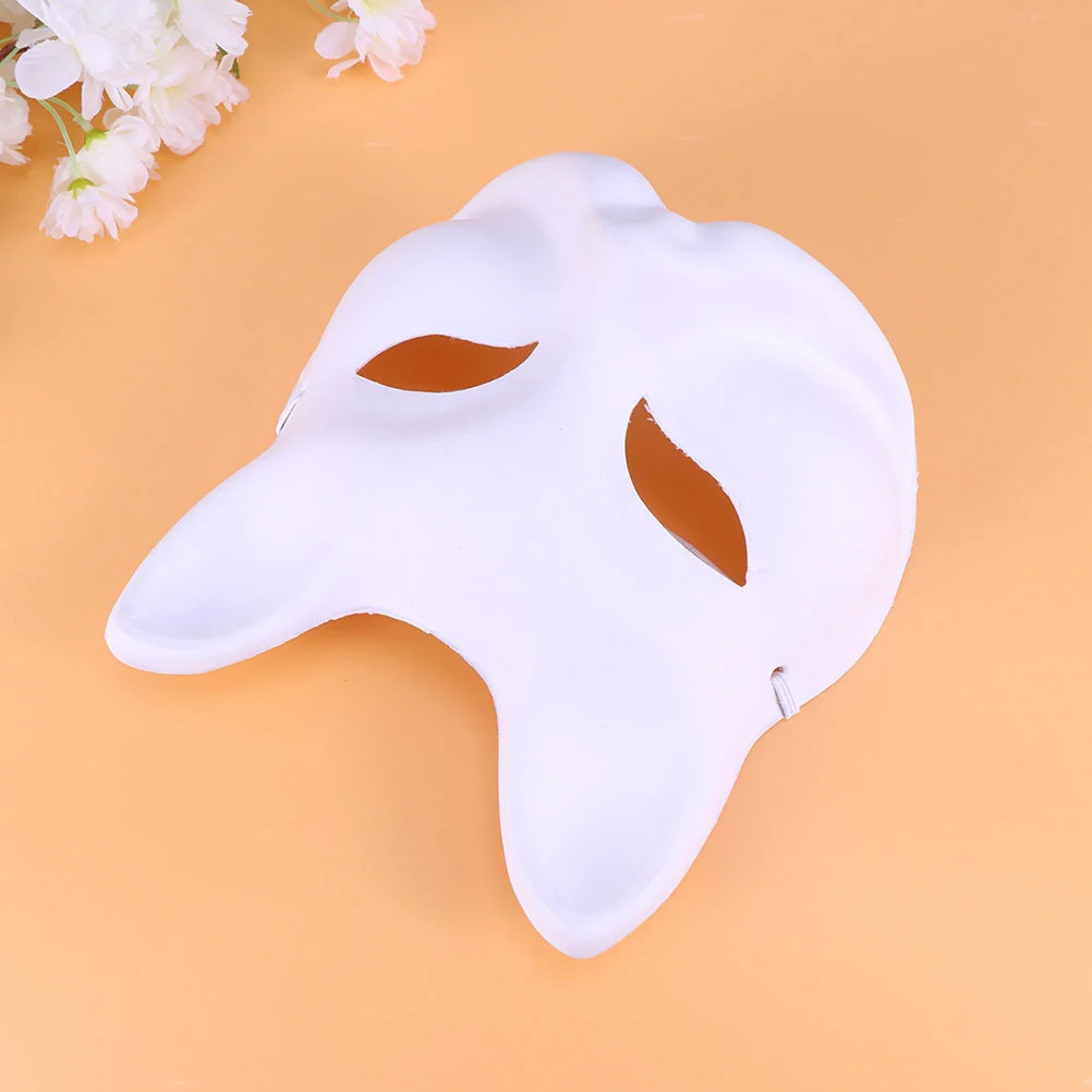 

White Paper Painting Mask Halloween Fox Mask Blank Masquerade Cosplay Props DIY Paintable Blank Dress Up Masks