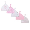 Unisex 3/5Pieces Cotton Infant Hats Newborn Baby Girl Boy Hats 0-6Months Solid Color Soft Baby Accessories 2