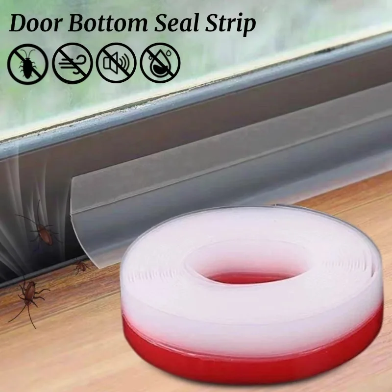 5M Door Bottom Seal Strip Windproof Dust Door Seal Self Adhesive Windshield Sealing Tape Anti-Cold Gap Blocker Sealing Strip