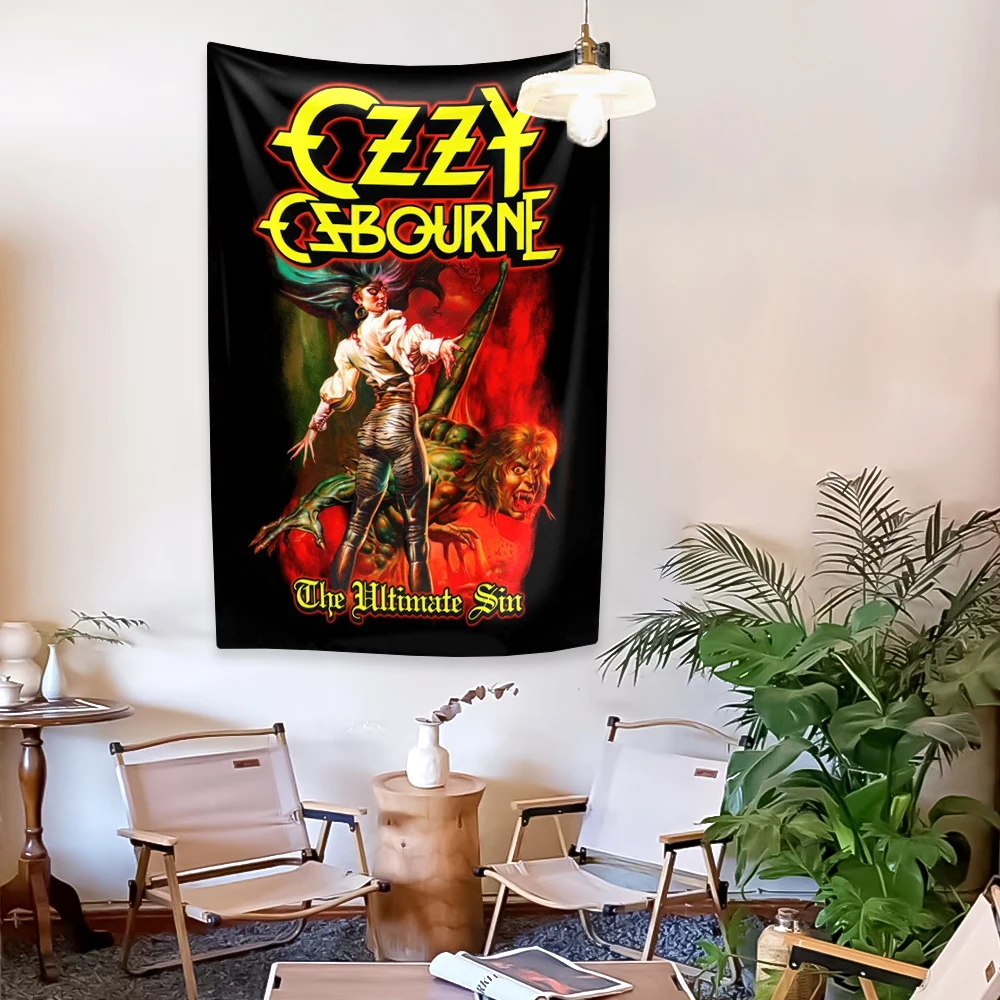 Rock And Roll Music Singer Tapestry Ozzy Osbourne Album Cover Tapestry Decorations Home Decor Wall Hanging Background Cloth Bedroom Dorm Decoration
