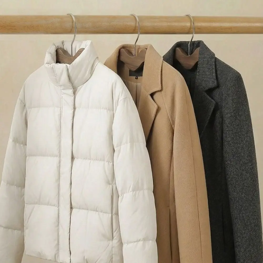 2개입 어깨 보호 목재 숏넥 옷걸이, 헤비듀티 공간 절약형 옷걸이, 미끄럼 방지 옷장 정리함, 호텔용