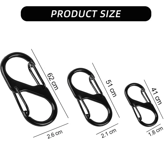 S-Type Carabiner Zipper Clips for Anti-Theft Protection and Secure Outdoor Adventures