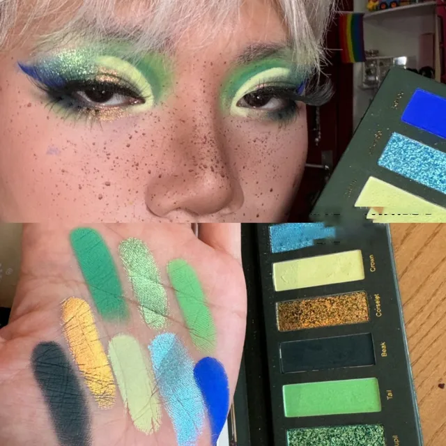 Oil Painting Eyeshadow Palette 8 Color Punk Smokey Multicolored Chrome Hypnotic Shimmer Dreamland Eye Shadow Festival Makeup