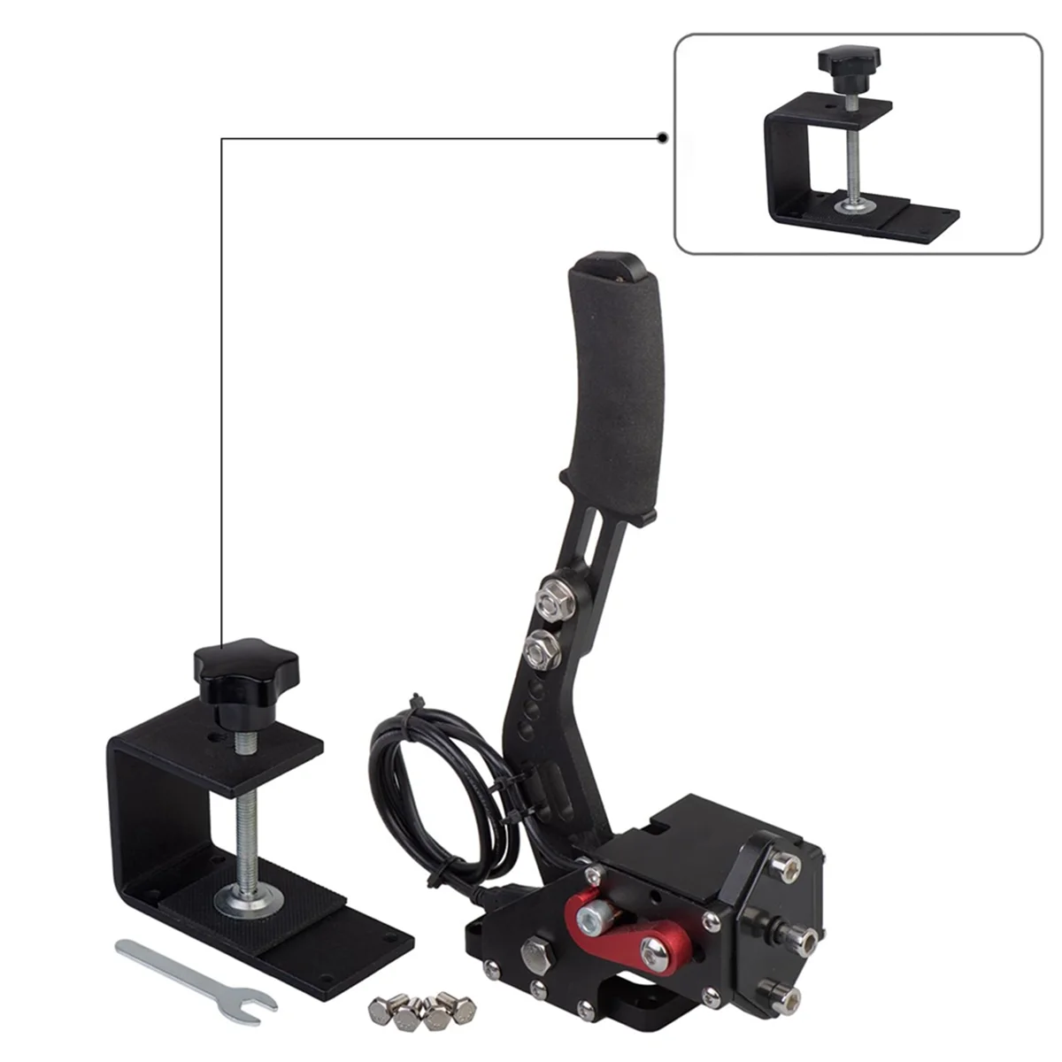 BAAU USB Handbrake Holder Fixing Clamp Bracket for PC SIM Racing Games G29/G27/G25 T300 T500 Hand Brake