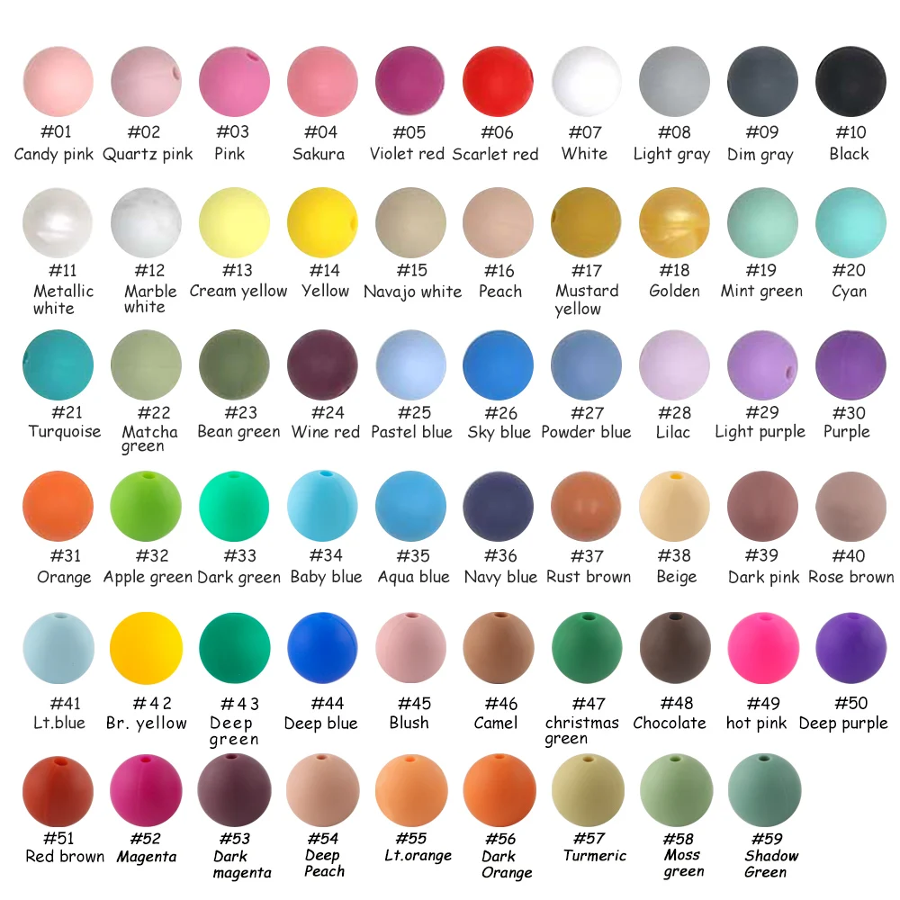 Vibrant Silicone Beads for DIY Jewelry Crafting - 50 Pieces, 12/15mm