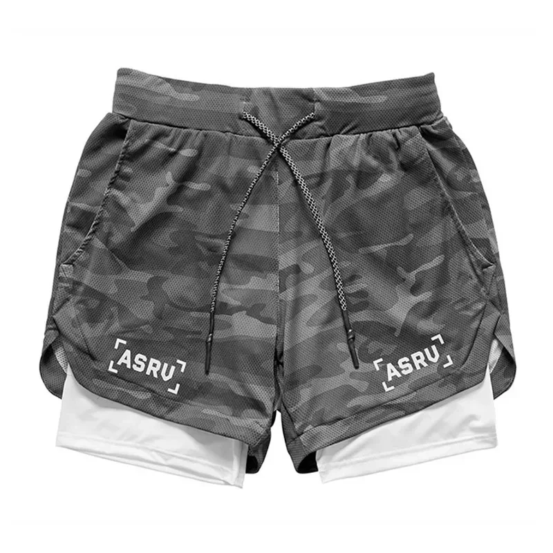 Running Shorts Men's Fitness Gym Training Sports Shorts Quick Dry Workout Gym Sports Jogging Double Layer Summer Men's