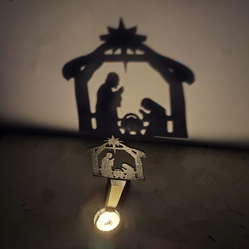 Nativity Scene Nativity Of Jesus Clip Shadow Caster Novelty terror Candle Holder Shadow Projectors Indoor Decoration
