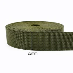 Durable Army Green Nylon Webbing for Strap and Trim Crafting - 5 Meters (RD109 - ArmyGreen - 25mm)