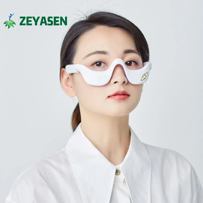 Zeyasen Smart Vibration Micro Current Pulse Infrared Heat Compress Eye Massager Fatigue Relieve Reduction Remove Dark Circle pulse beauty meter massager micro current vibration smart face lifting device