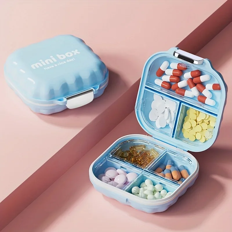 1 Portable Pill Box, Suitable for 7-Day Travel, 7-Compartment Pill Organizer, Sealed Storage Container, Jewelry Case