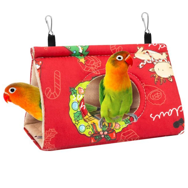 Autumn Winter Parrot Nest House Comfortable Hammock Hanging Cage Plush Thickened Sleeping Bed Cave For Bird Pet bird cage accessories,artificial bird nest