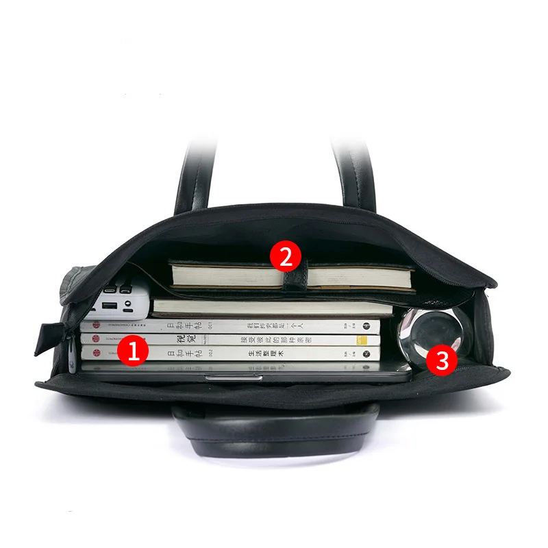 Men's Oxford Casual Briefcase Multi-layer A4 Office Zipper Bag Large Capacity Business Bag Male Business Handbag Conference