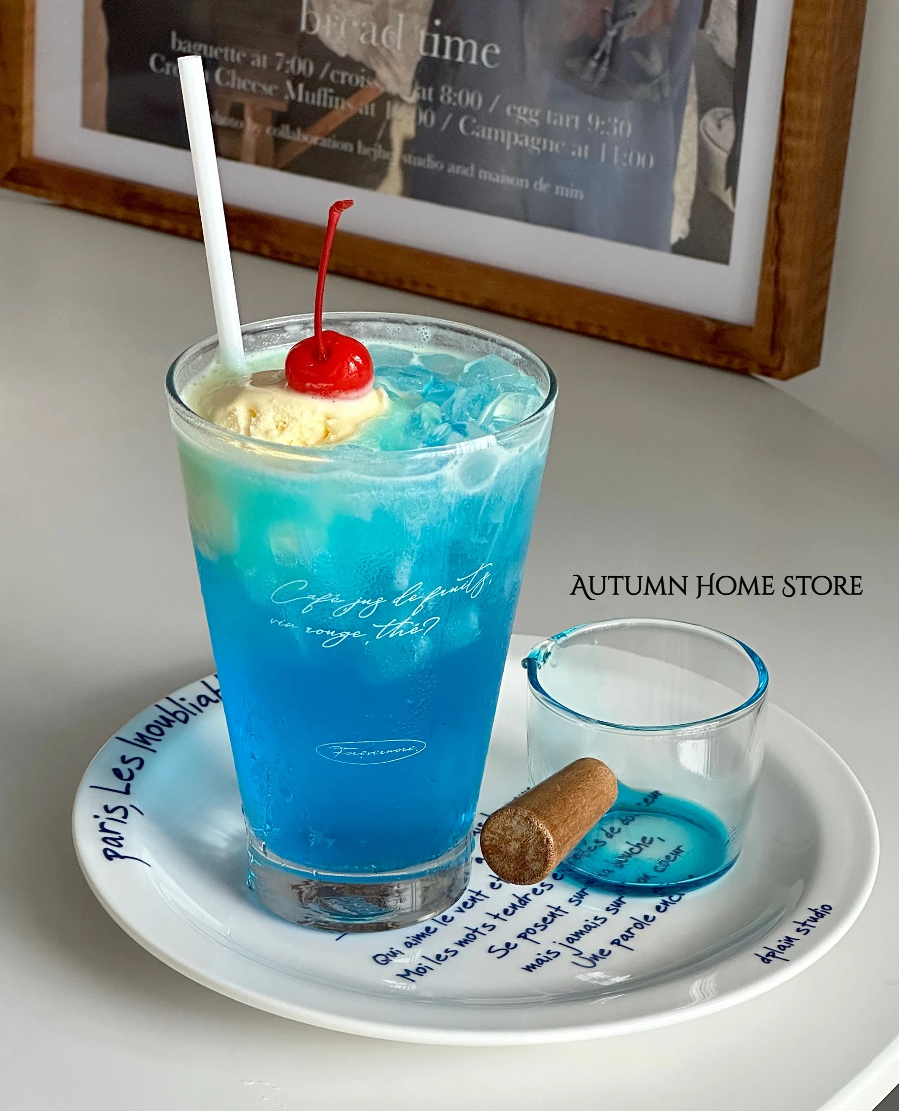

Original Thick Bottom 435ML Glass Cup Milk Cup Coffee Cup Household Simplified Letters