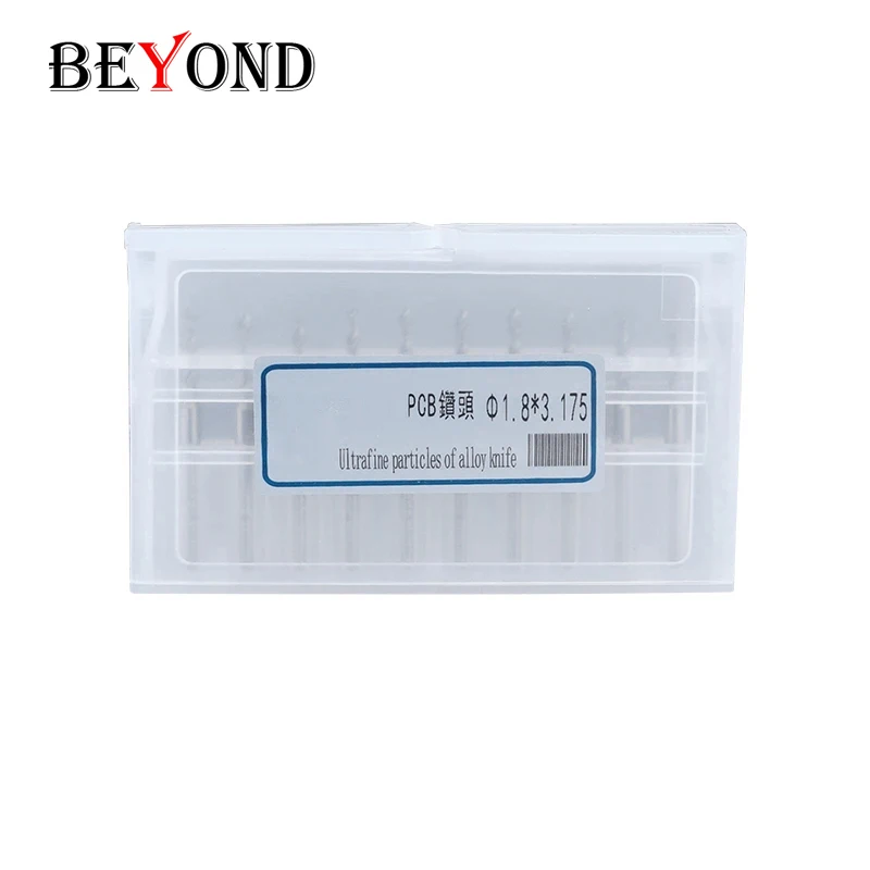 Beyond 10 Pz/Scatola Pcb Drill 0.15Mm 1Mm 1.2Mm Macchina In Lega Di Acciaio Al Tungsteno Micro Bit Con Codolo Fisso Twist Drilling Lunghezza 38Mm