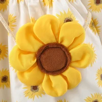 2Piece Spring Fall Toddler Girl Clothes Set Korean Cute Doll Collar Long Sleeve Print Flowers Dress+Bag Newborn Baby Dresses 074 6