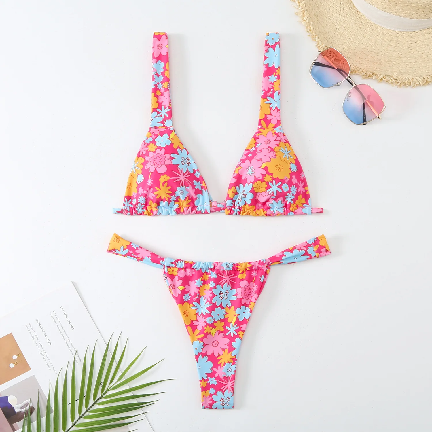 Bikini 2 Pièces Floral à Armatures - Taille Standard - 94% Nylon, 6% Lycra - Neuf Avec étiquettes
