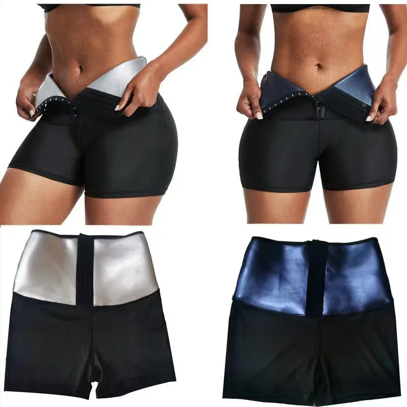 

New style yoga pants women's high waist coated sports and fitness shorts European and American breasted abdominal Sweatpants