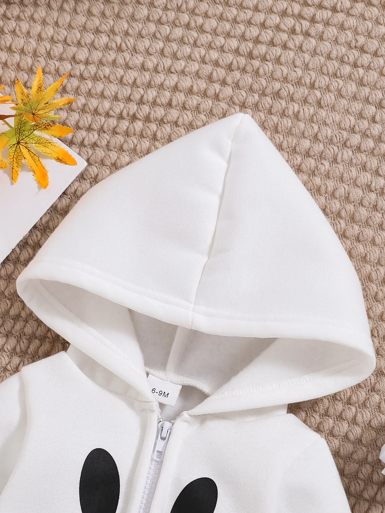 Baby boys and girls baby smiley face printed zipper hooded coat, comfortable sports style
