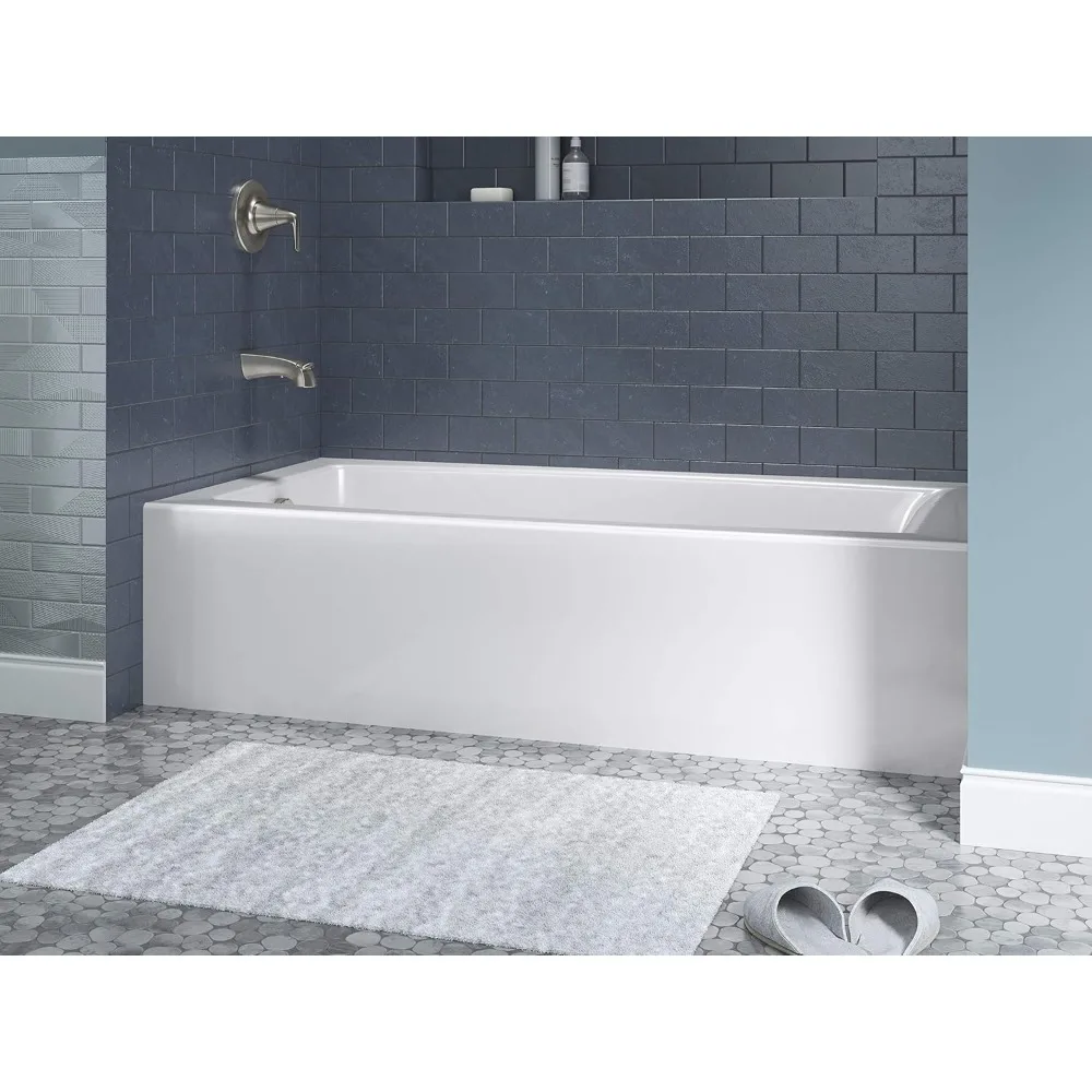 Alcove Bath with Integral Apron, Integral Flange and Left Hand Drain, 60-Inch X 30-Inch White Bathtubs