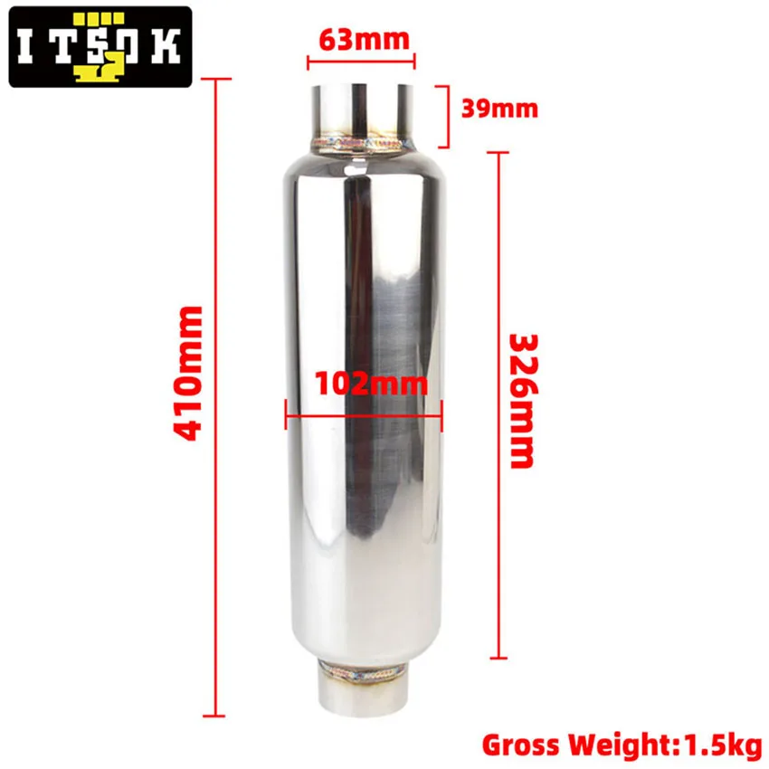 Exhaust Assembly Swivel Exhaust Clamp Car Exhaust Resonator 2.5 inch 2 inch 3inch 63mm 51mm 76mm Inlet Outlet Muffler Pipe Spiral Deep Sound Stainless Steel Weld-on