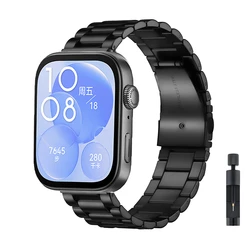 Elegant Stainless Steel Strap for Smartwatch - Premium Bracelet Wristband Accessory (Black and tool)