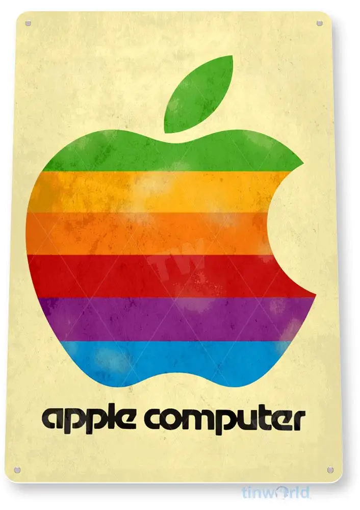 Жестяной знак «Apple компьютер в стиле ретро металлический I-Phone Decor Store магазин ПК магазин A868