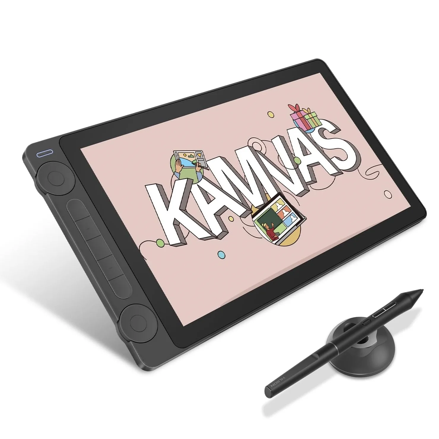 Huion Kamvas 13 Gen 3 Drawing Display 13.3" Art Tablet+Anti-sparkle Canvas Glass, 99% sRGB, PenTech 4.0 16384 Pen Pressure 1