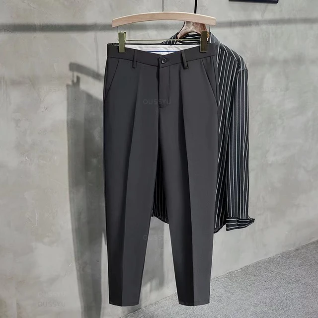 New Autumn Winter Suit Pants Men Thick Business Classic Grey Black Khaki  Straight Korean Formal Trousers Male Plus Size 27-40 42 - AliExpress
