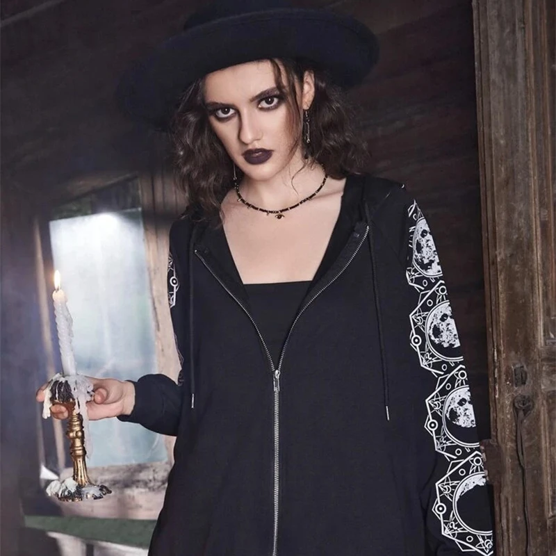 Kawaii Hooded Y2k Clothes Hoodies Anime Oversized Hoodie Men's Clothing Goth Hip Hop Print Harajuku Sweatshirt Zip up Top 