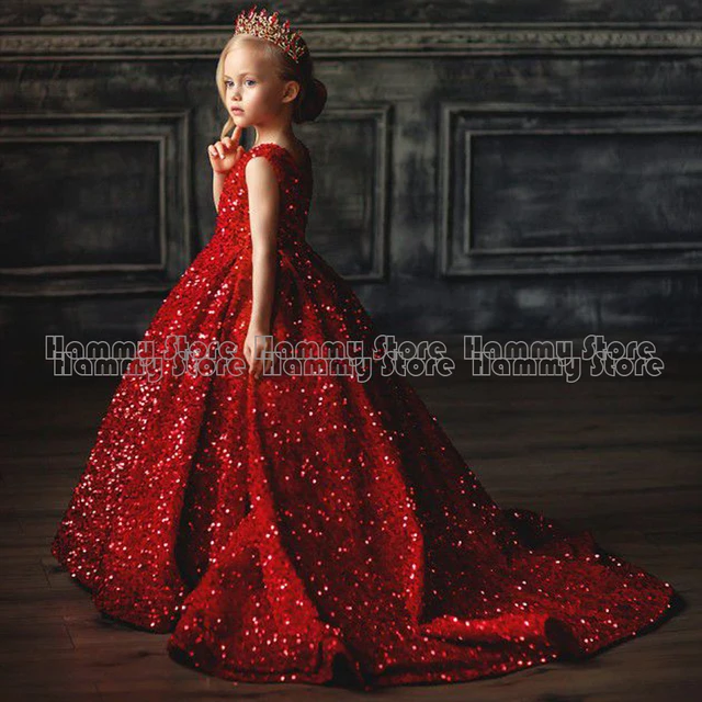 New party wear RED Colour full length gown dress for girls-mncb.edu.vn