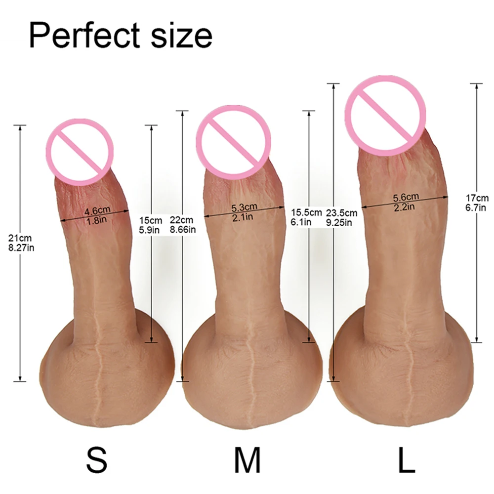 Real Men Skin Dildos Soft Silicone Suction Cup Big Huge Cock Male Artificial Penis Cheap Adult 18 Vagina Anal Sex Toys For Women — view 2