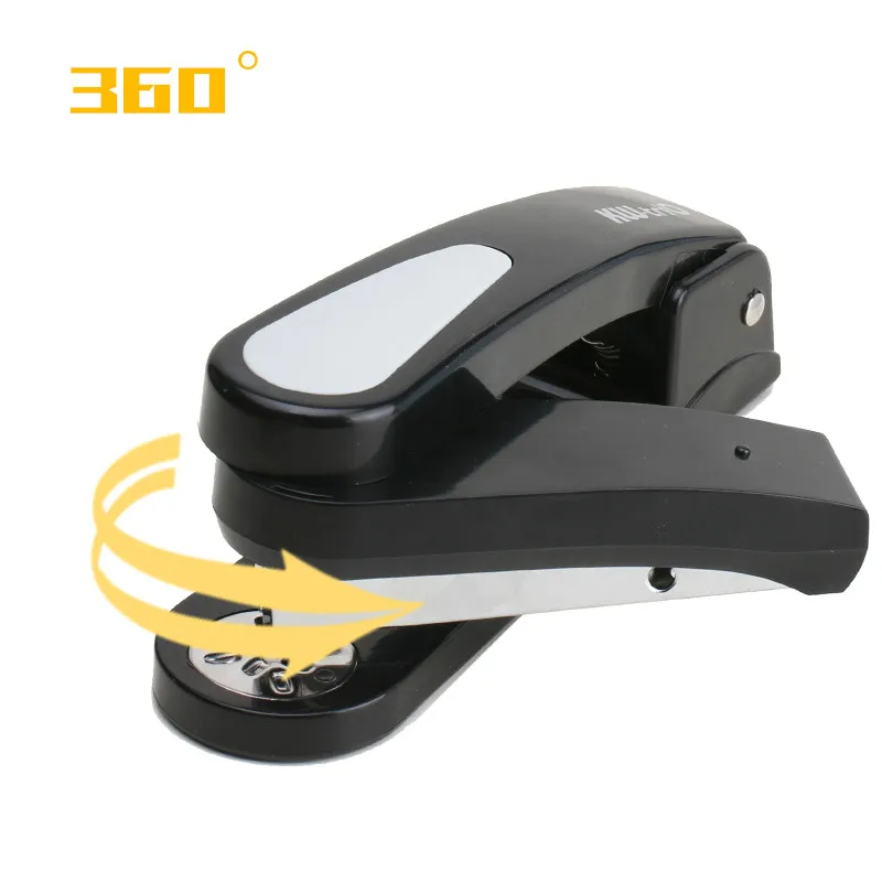 360 rotatable Heavy Duty Stapler Use 24/6 Staples Effortless Long Stapler School Paper Staplers Office Bookbinding Supplies Rotary Stapler Rotatable Stapler