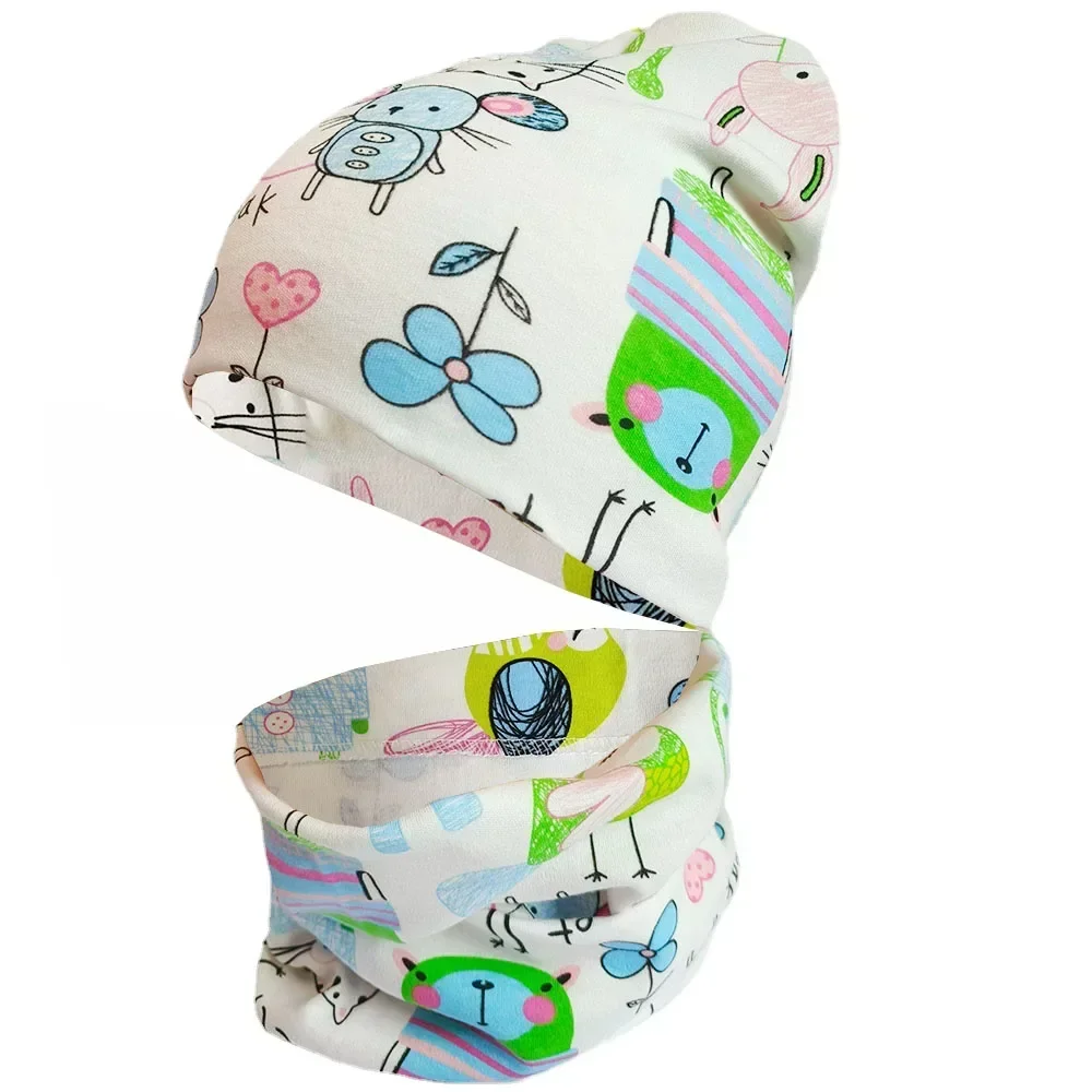Autumn Winter Girl Baby Hat Cotton Boy Hat Scarf Set Children Beanies Cap Outdoor Warm Newborns Toddlers Caps Kids Head Cover 5