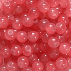 Vibrant 6mm Glass Round Beads - Crafting Essentials - 50pcs (Watermelon red)