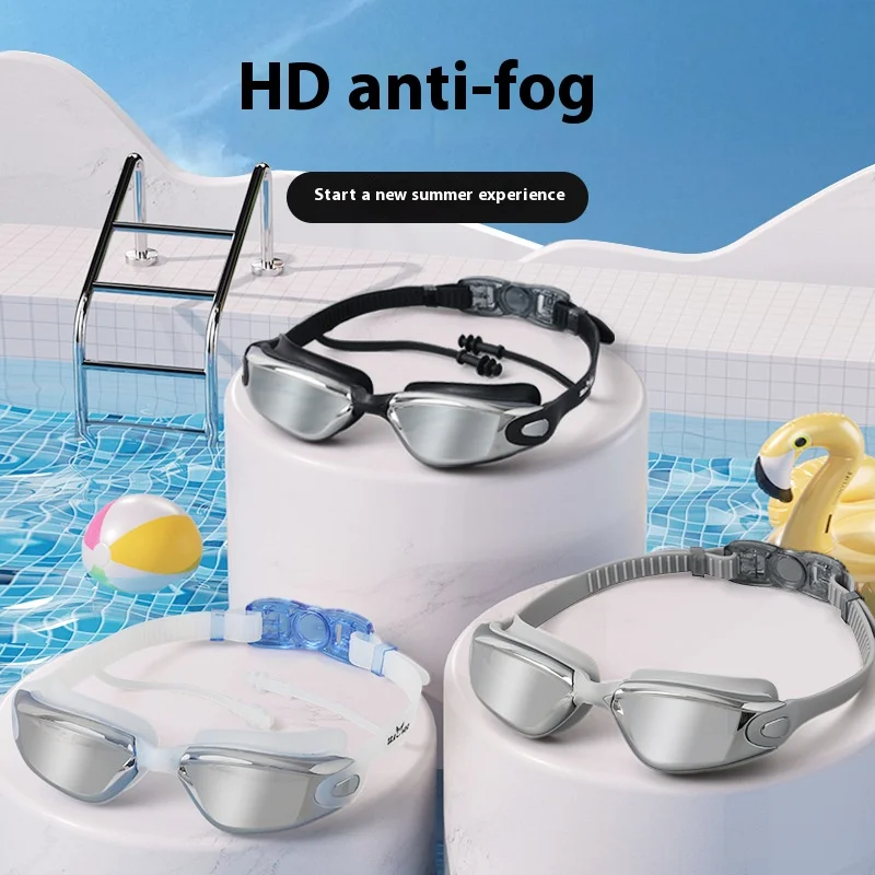 

Hd Swimming Goggles Diving Goggles Waterproof Anti-Fog Men And Women Large Frame Electroplated Adult Goggles Swimming Goggles