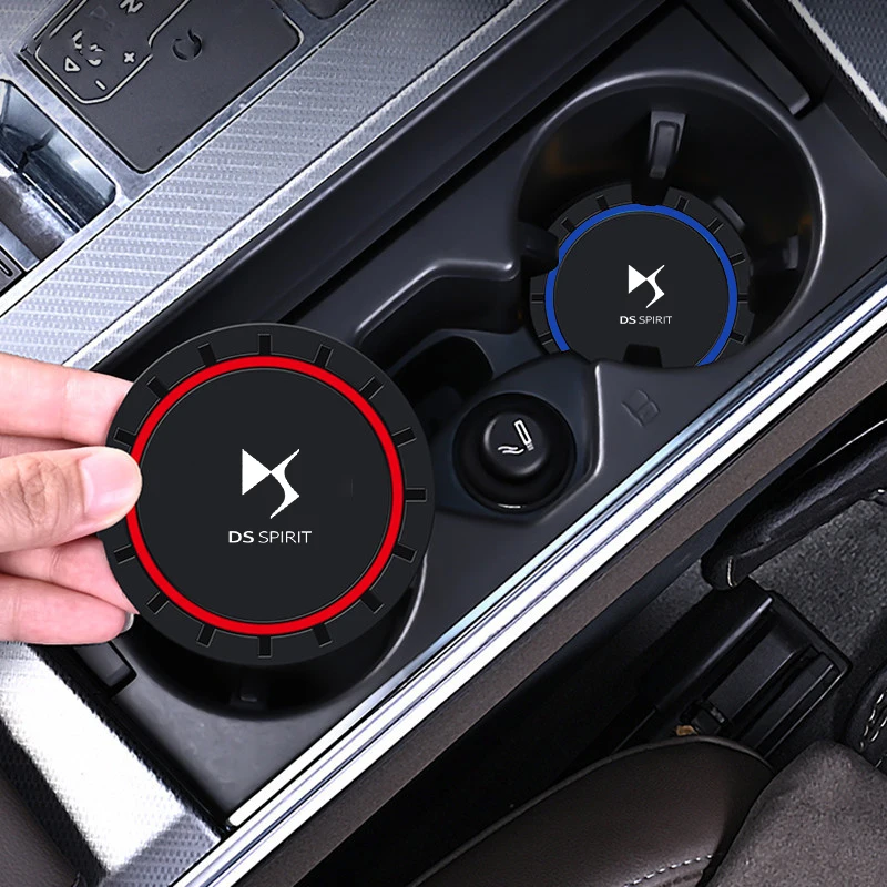 2Pcs PVC Silicone Car Coaster Water Cup Slot Mat Anti-slip Pad Coaster For DS SPIRIT DS3 DS4 DS4S DS5 5LS DS6 DS7 DS9 WILD RUBI