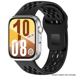 Breathable Silicone Sport Wristband Bracelet Belt for Huawei Fit 3 (Black)