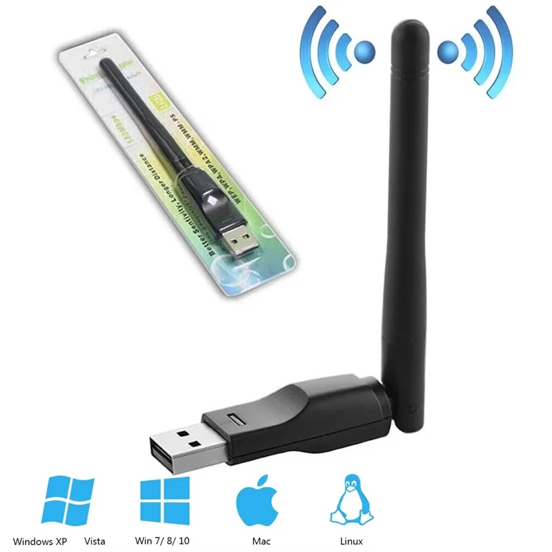 미니 USB WiFi 어댑터 무선 네트워크 카드 150Mbps USB 이더넷 와이파이 동글 USB 랜 와이파이 무선 송신기 PC 와이파이 수신기